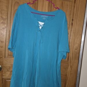 Catherines Women's Blue White Top